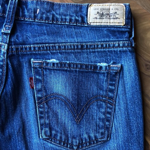 Levi’s 515 Distressed Denim Jean Crop Capri Size 10 - Picture 10 of 11